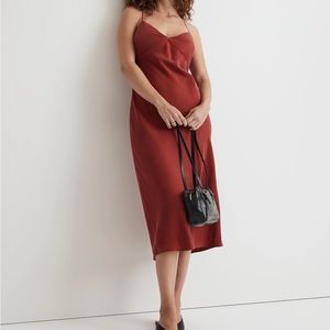 NWT Madewell The Layton 100% Silk Midi Dress